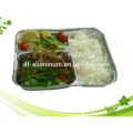 Bandeja de aluminio de la hoja / caja de la comida, embalaje de alimentos Caja de almuerzo de la hoja de aluminio uso de la escuela bandeja de comida desechable